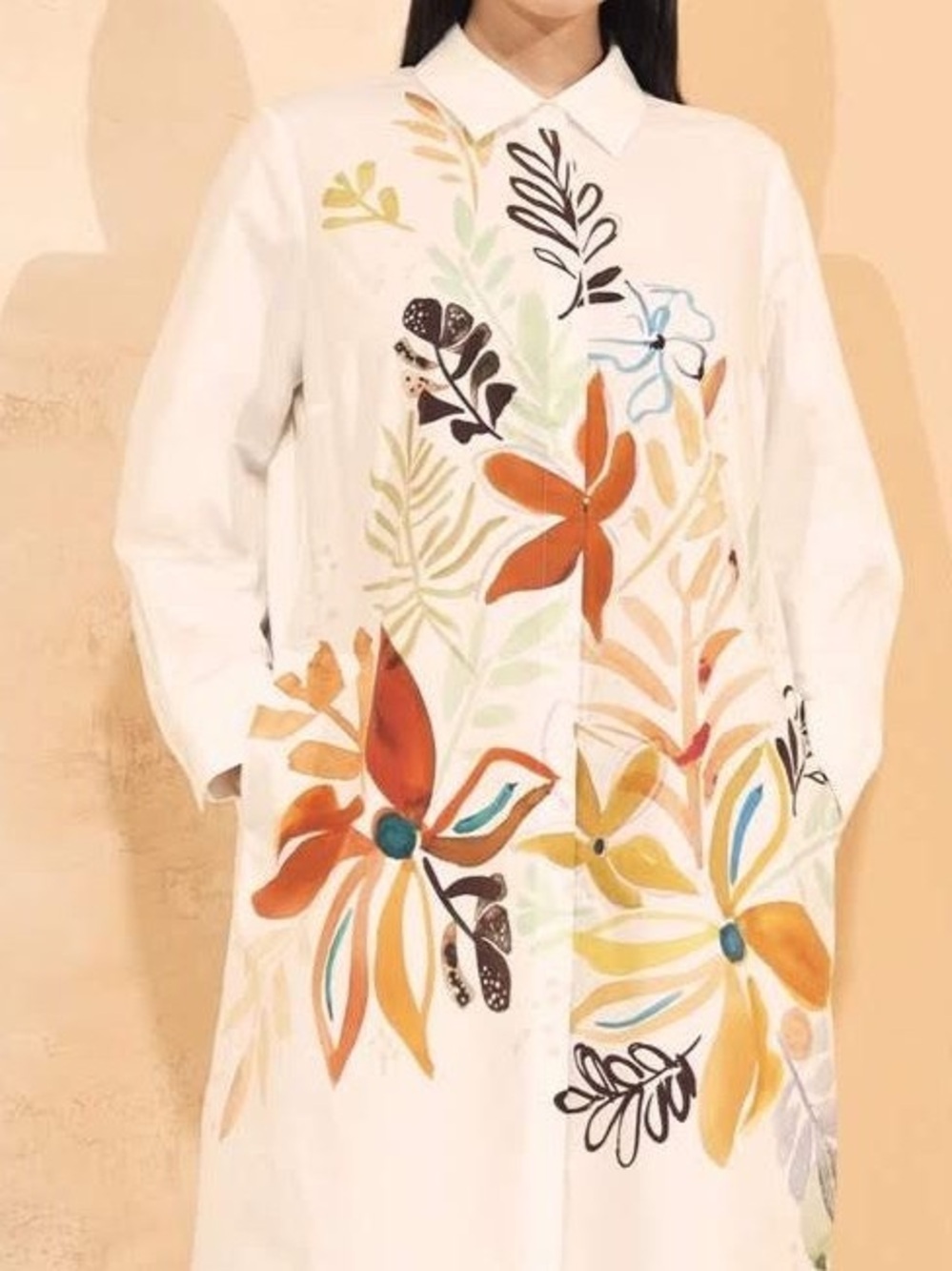 Lafayette 148 New York Floral Watercolor Shirt Dress